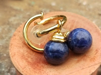 Hand Made Sodalite Hoop Earrings - sold per item - From Namibia