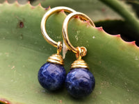 Hand Made Sodalite Hoop Earrings - sold per item - From Namibia