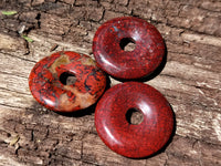 Hand Made Red Jasper Donut Pendants - sold per item - From South Africa