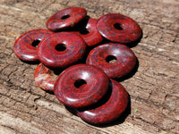 Hand Made Red Jasper Donut Pendants - sold per item - From South Africa