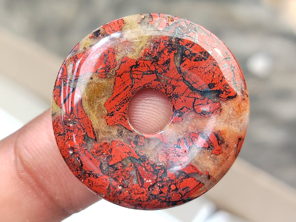 Hand Made Red Jasper Donut Pendants - sold per item - From South Africa