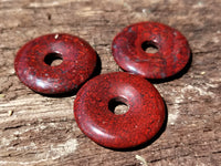 Hand Made Red Jasper Donut Pendants - sold per item - From South Africa