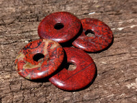 Hand Made Red Jasper Donut Pendants - sold per item - From South Africa