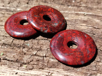 Hand Made Red Jasper Donut Pendants - sold per item - From South Africa