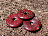 Hand Made Red Jasper Donut Pendants - sold per item - From South Africa