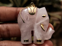 Hand Made Rose Quartz Elephant Pendants - sold per item - From Namibia