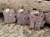 Hand Made Rose Quartz Elephant Pendants - sold per item - From Namibia