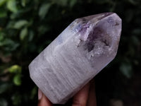 Polished Smokey Window Amethyst Quartz Crystals x 6 From Akansobe, Madagascar