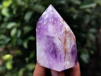 Polished Smokey Window Amethyst Quartz Crystals x 6 From Akansobe, Madagascar