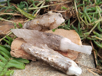 Natural Drusy Quartz Coated Calcite Pseudomorph Specimens x 12 From Lesotho