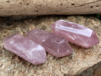 Polished Double Terminated Rose Quartz Points x 6 From Ambatondrazaka, Madagascar