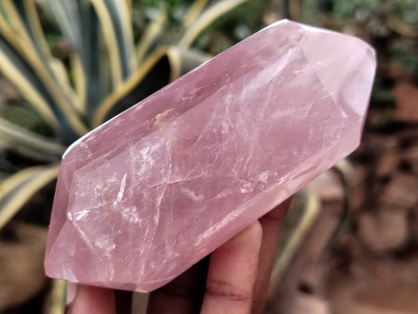 Polished Double Terminated Rose Quartz Points x 6 From Ambatondrazaka, Madagascar