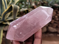 Polished Double Terminated Rose Quartz Points x 6 From Ambatondrazaka, Madagascar