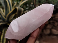 Polished Double Terminated Rose Quartz Points x 6 From Ambatondrazaka, Madagascar