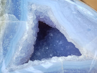 Polished Blue Lace Agate Geodes x 4 From Malawi