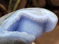 Polished Blue Lace Agate Geodes x 4 From Malawi