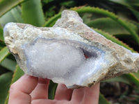 Natural Blue Lace Agate Geode Specimens x 4 From Nsanje, Malawi