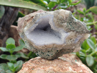 Natural Blue Lace Agate Geode Specimens x 4 From Nsanje, Malawi