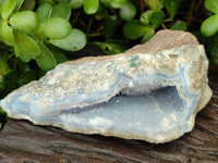 Natural Blue Lace Agate Geode Specimens x 4 From Nsanje, Malawi