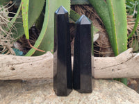 Polished Black Basalt Points x 4 From Antsirabe, Madagascar