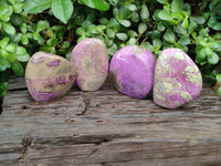 Polished Stichtite Standing Free Forms x 4 From Barberton, South Africa