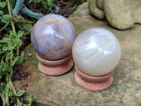 Polished Banded Agate Spheres x 3 From Madagascar