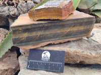 Polished On One Side Tiger's Eye Slabs x 2 From Prieska, South Africa