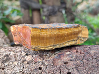 Polished On One Side Tiger's Eye Slabs x 2 From Prieska, South Africa