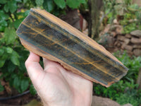 Polished On One Side Tiger's Eye Slabs x 2 From Prieska, South Africa