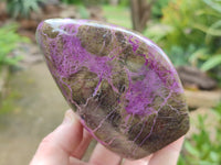 Polished Stichtite Standing Free Forms x 3 From Barberton, South Africa