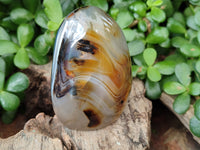 Polished Banded Agate Standing Free Forms x 6 From Madagascar