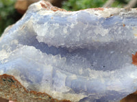 Natural Blue Lace Agate Geode Specimens x 3 From Nsanje, Malawi