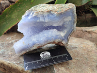 Natural Blue Lace Agate Geode Specimens x 3 From Nsanje, Malawi