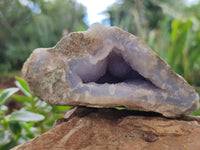 Natural Blue Lace Agate Geode Specimens x 3 From Nsanje, Malawi