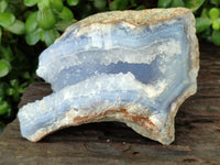 Natural Blue Lace Agate Geode Specimens x 3 From Nsanje, Malawi