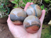 Polished Polychrome Jasper Spheres x 6 From Mahajanga, Madagascar