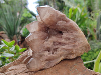 Natural Smokey Phantom Quartz Clusters x 2 From Luena, Congo