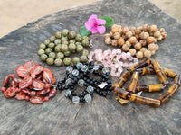 Hand Made Mixed Stone Bead Necklaces x 6 From Southern Africa