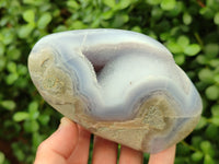 Polished Blue Lace Agate Geodes x 2 From Malawi