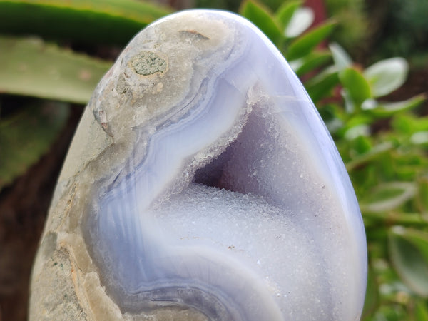 Polished Blue Lace Agate Geodes x 2 From Malawi