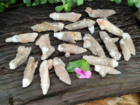 Natural Drusy Quartz Coated Calcite Pseudomorph Specimens x 20 From Alberts Mountain, Lesotho