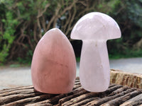 Polished Rose Quartz Standing Free Forms x 6 From Ambatondrazaka, Madagascar