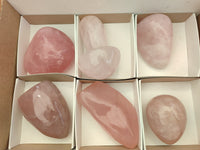 Polished Rose Quartz Standing Free Forms x 6 From Ambatondrazaka, Madagascar