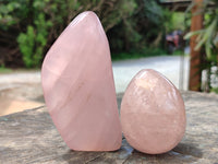 Polished Rose Quartz Standing Free Forms x 6 From Ambatondrazaka, Madagascar