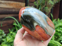 Polished Polychrome Jasper Standing Free Forms x 2 From Mahajanga, Madagascar