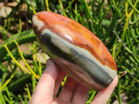 Polished Polychrome Jasper Standing Free Forms x 2 From Mahajanga, Madagascar