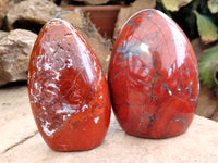 Polished Red Jasper Standing Free Forms x 4 From Madagascar