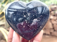 Polished Lazulite Heart's x 6 From Madagascar