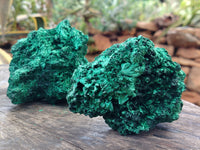 Natural Silky Malachite Specimens x 3 From Kasompe, Congo