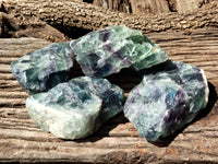 Natural Watermelon Fluorite Cobbed Specimens x 4 From Uis, Namibia